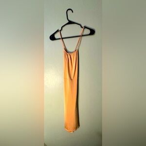 Orange silky dress